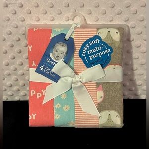 Gerber™️ 4-Count Flannel Receiving Baby Blankets.